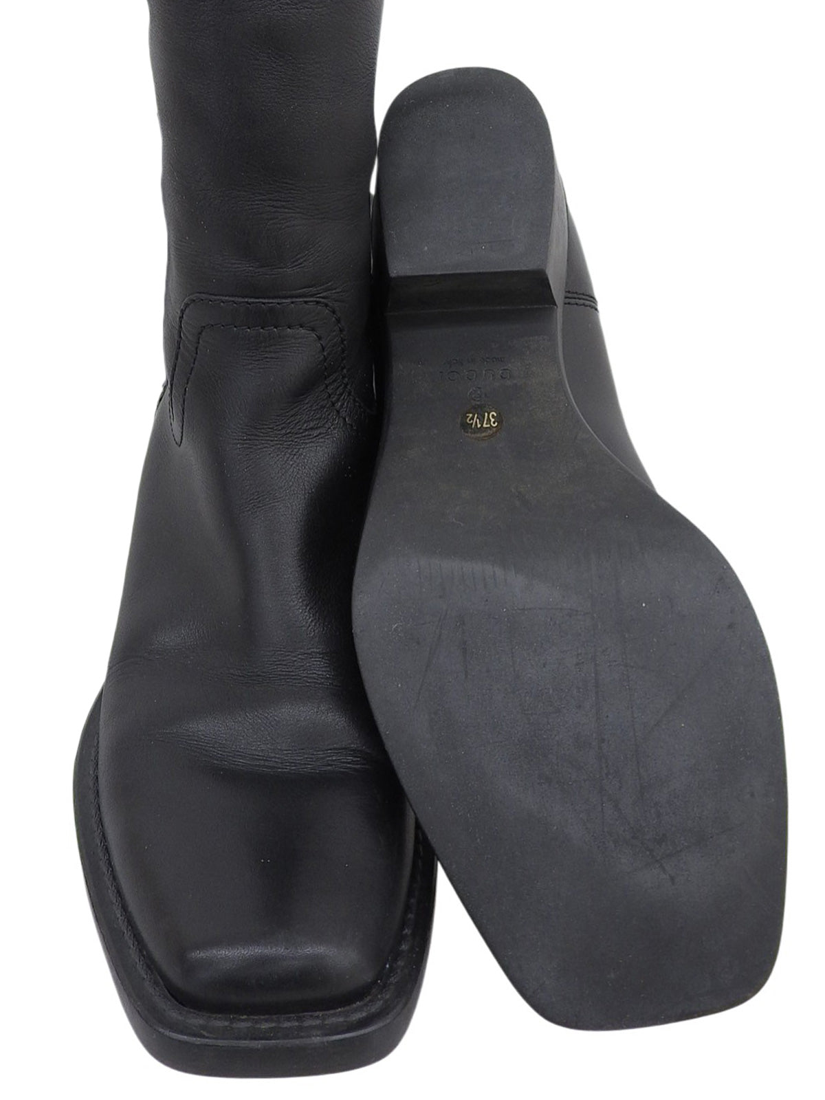 GG Embossed Long Boots #37.5 Black