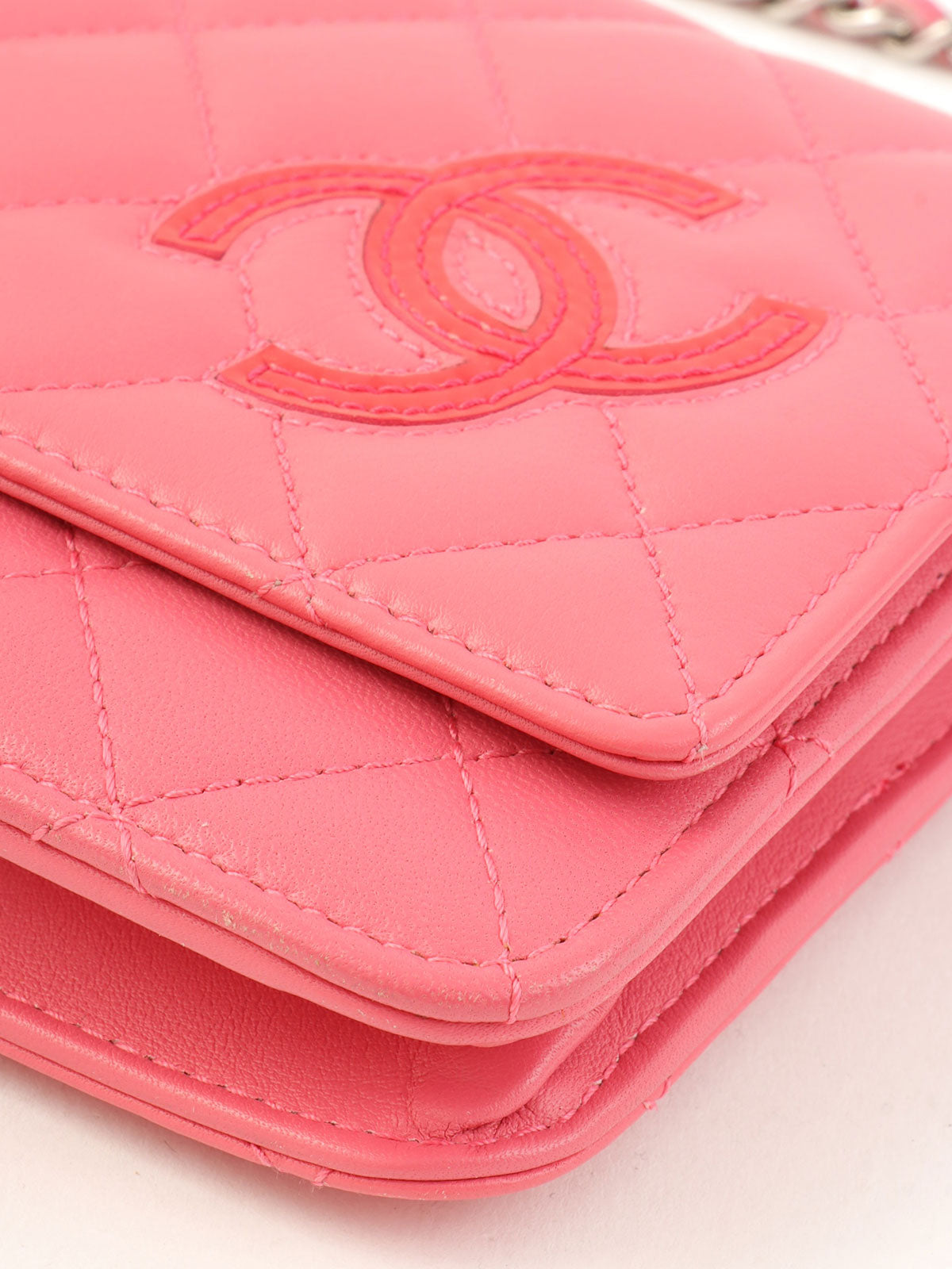 2014年頃製 CCマークステッチチェーンウォレット ピンク