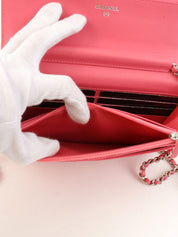 2014年頃製 CCマークステッチチェーンウォレット ピンク