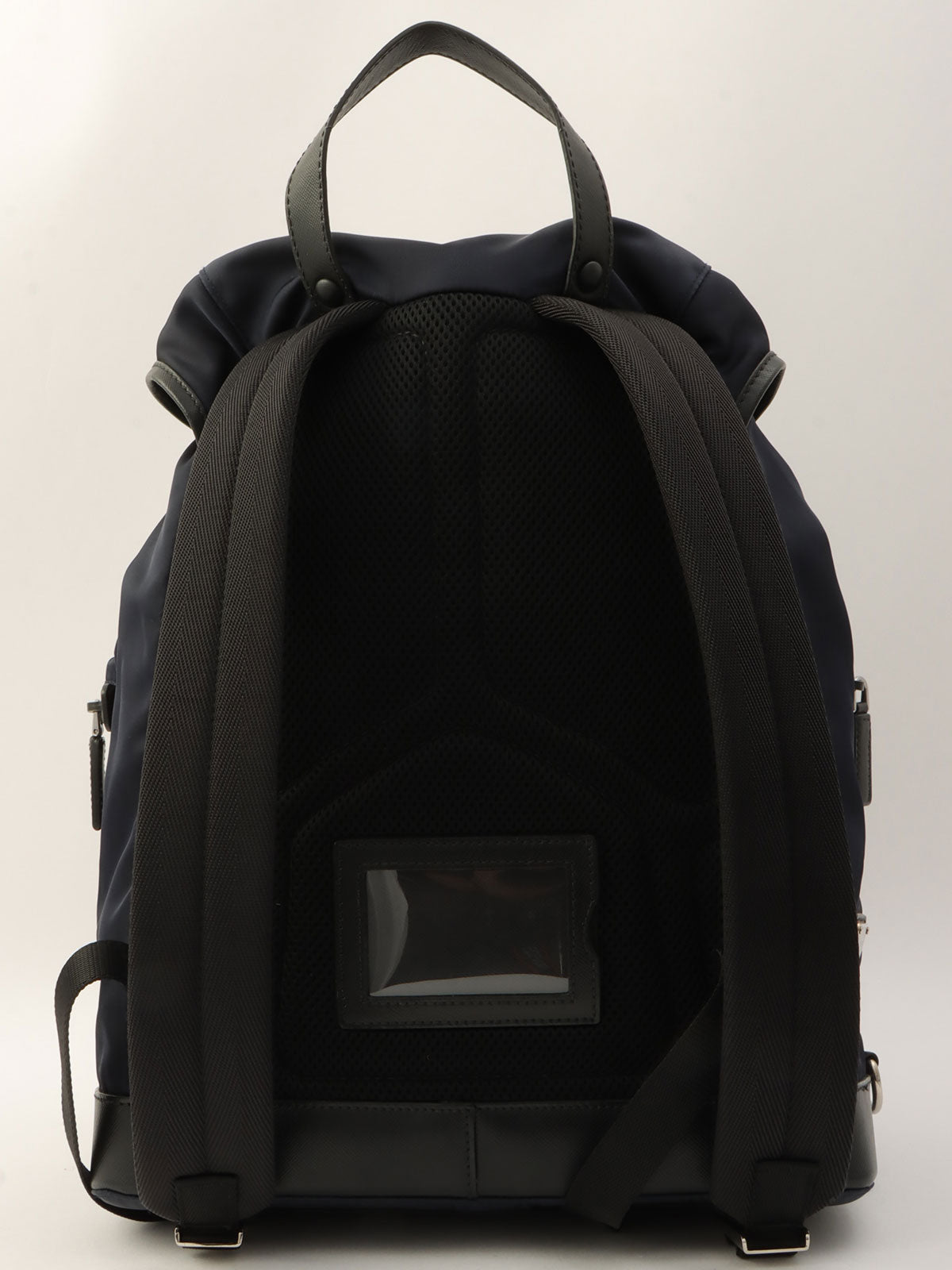 尼龙徽标牌双肩包 海军蓝/黑色