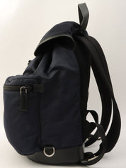 尼龙徽标牌双肩包 海军蓝/黑色