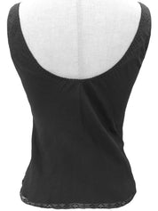 Logo lace design camisole, black, #36