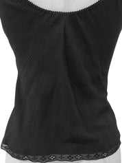 ロゴレースデザインキャミソール ブラック #36