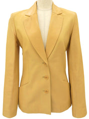 レザーロゴボタンジャケット キャメル #36