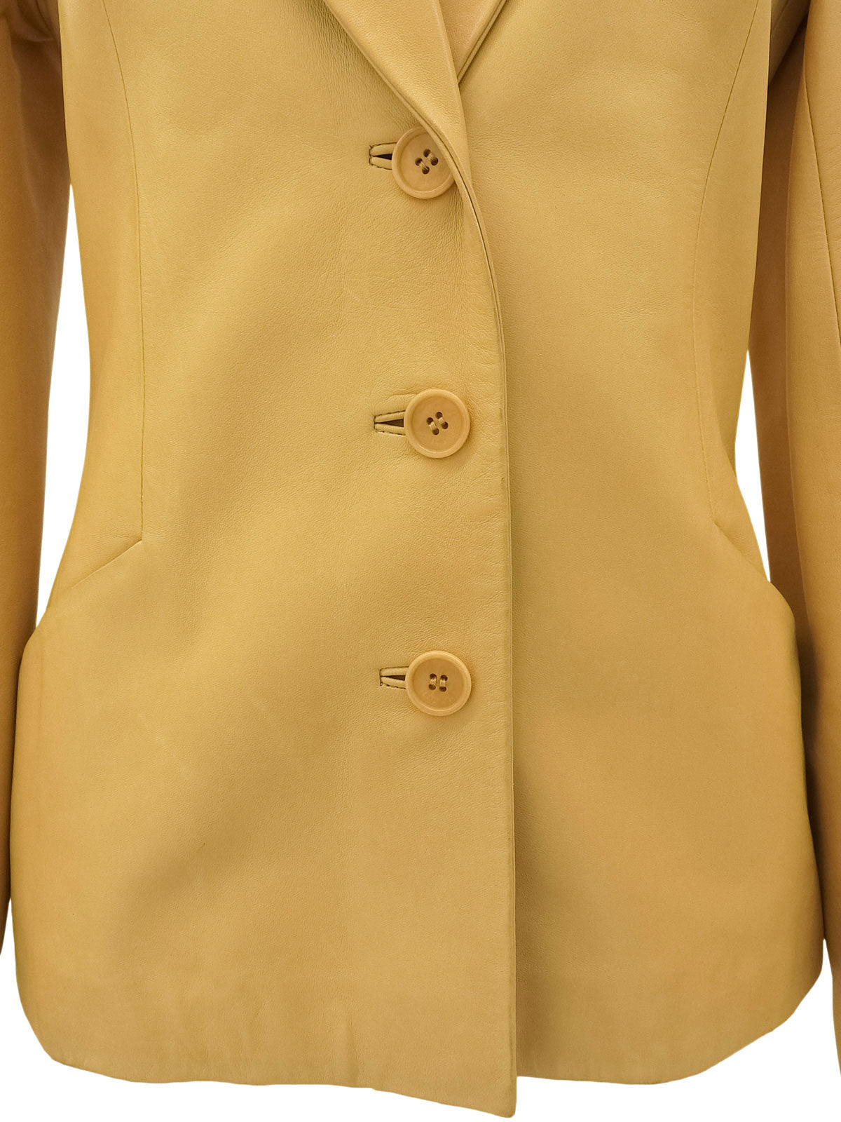 レザーロゴボタンジャケット キャメル #36