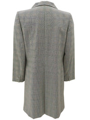 Wool Glen Check Long Jacket, Gray/Black, #42