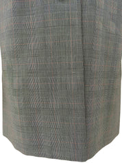 Wool Glen Check Long Jacket, Gray/Black, #42