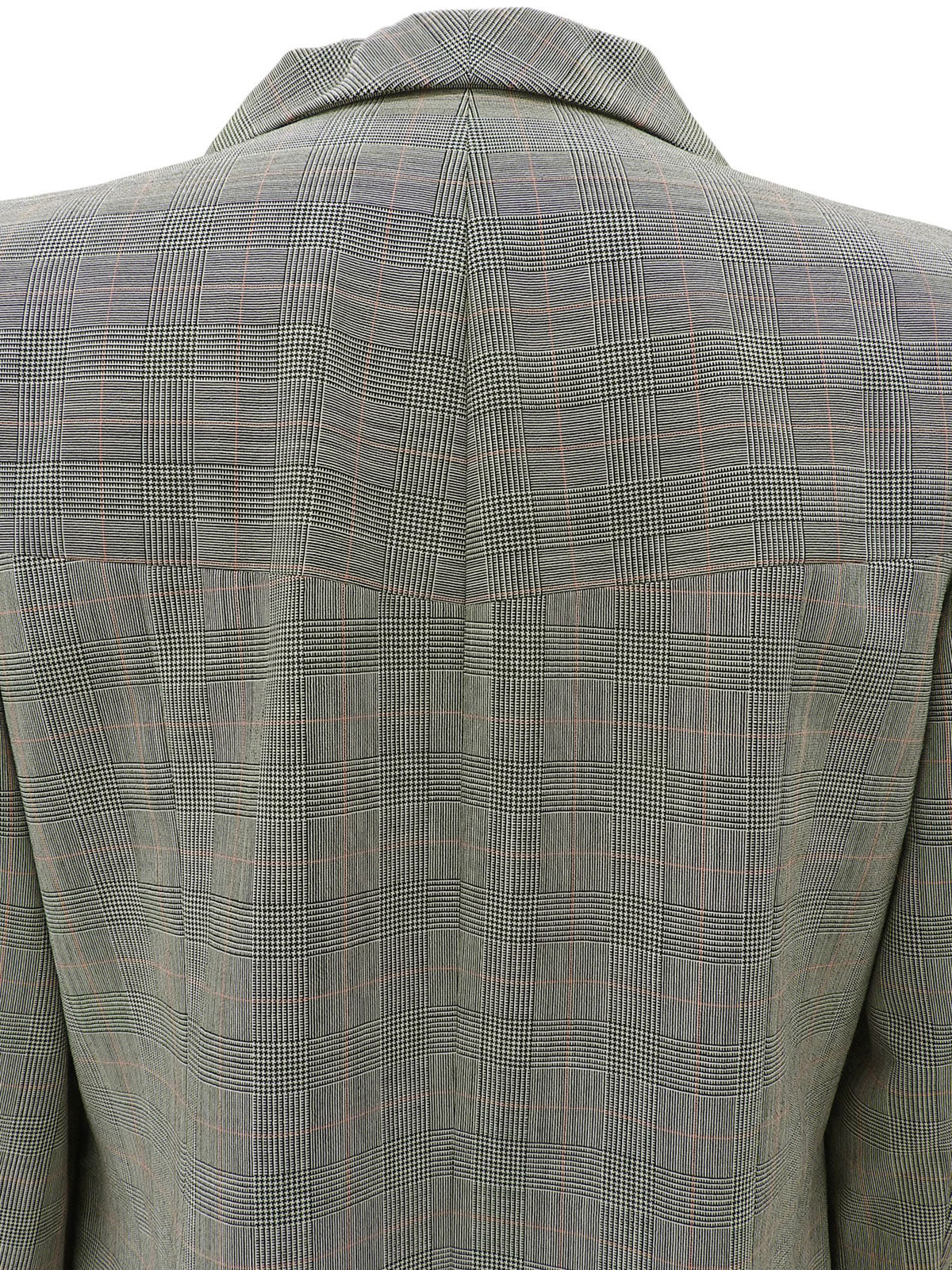 灰色/黑色羊毛格纹长款外套