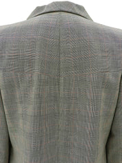 灰色/黑色羊毛格纹长款外套