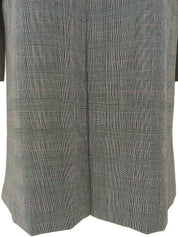 Wool Glen Check Long Jacket, Gray/Black, #42