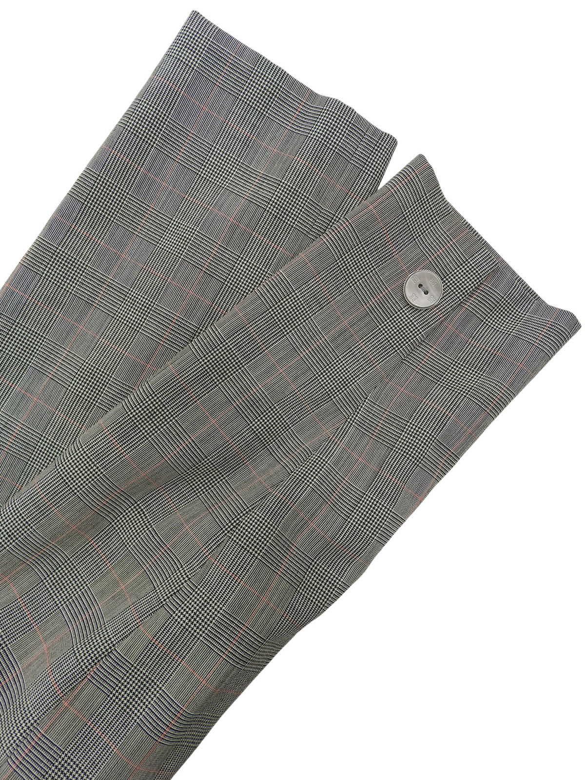 Wool Glen Check Long Jacket, Gray/Black, #42