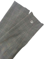 Wool Glen Check Long Jacket, Gray/Black, #42