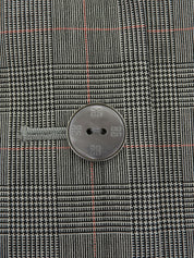 Wool Glen Check Long Jacket, Gray/Black, #42