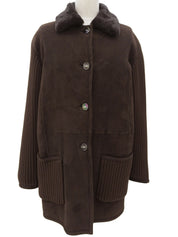 ムートンガンチーニボタンコート ダークブラウン#40