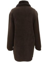 ムートンガンチーニボタンコート ダークブラウン#40