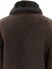 ムートンガンチーニボタンコート ダークブラウン#40