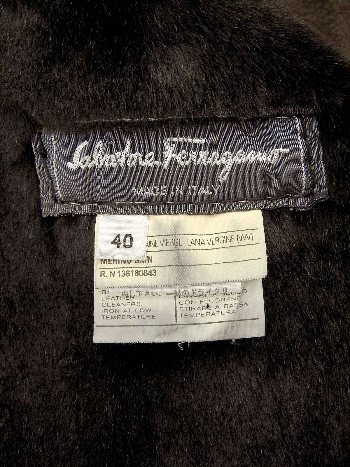 ムートンガンチーニボタンコート ダークブラウン#40