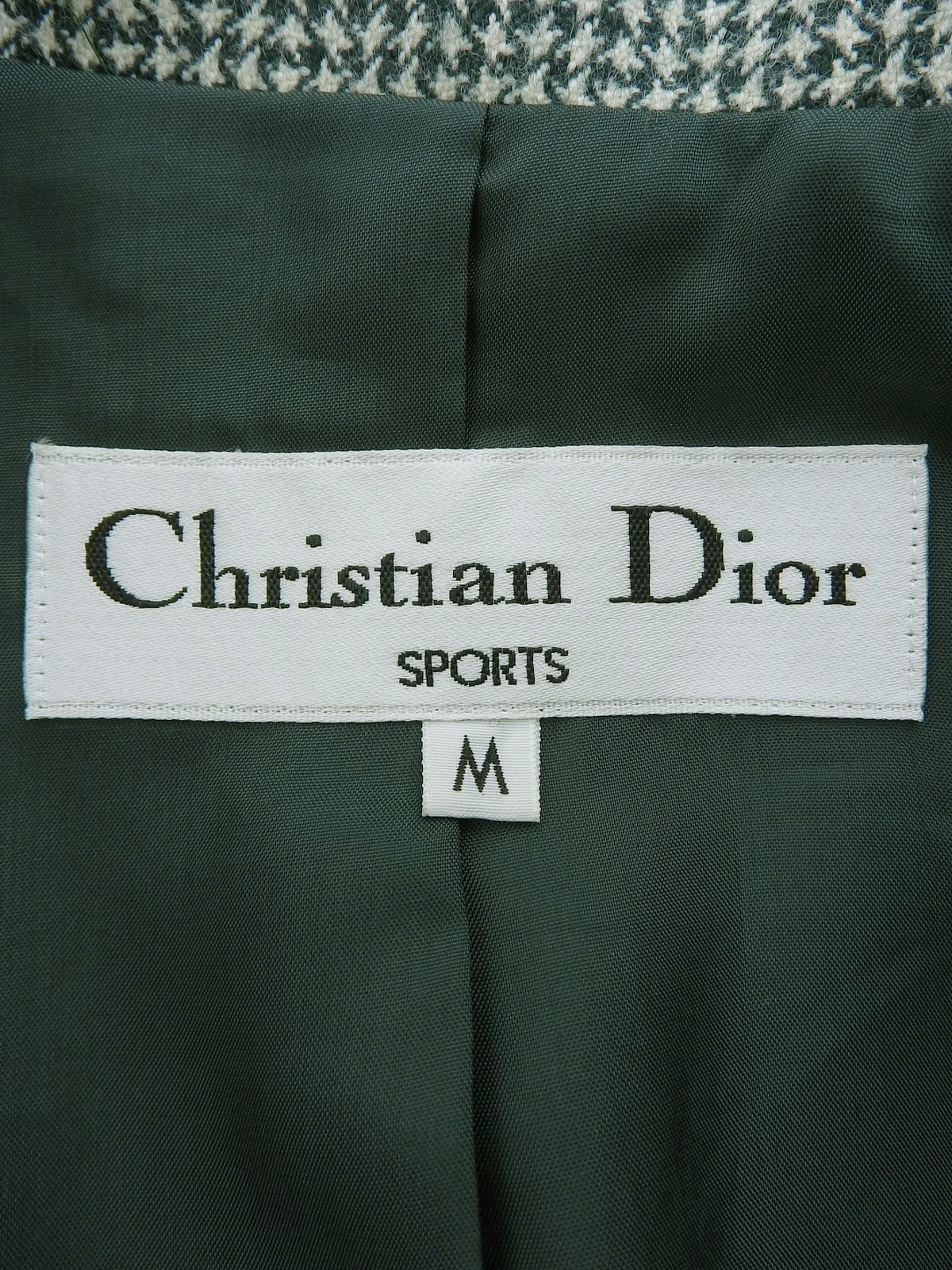 Wool houndstooth pattern jacket, green/ivory, size M