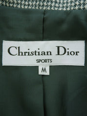 Wool houndstooth pattern jacket, green/ivory, size M