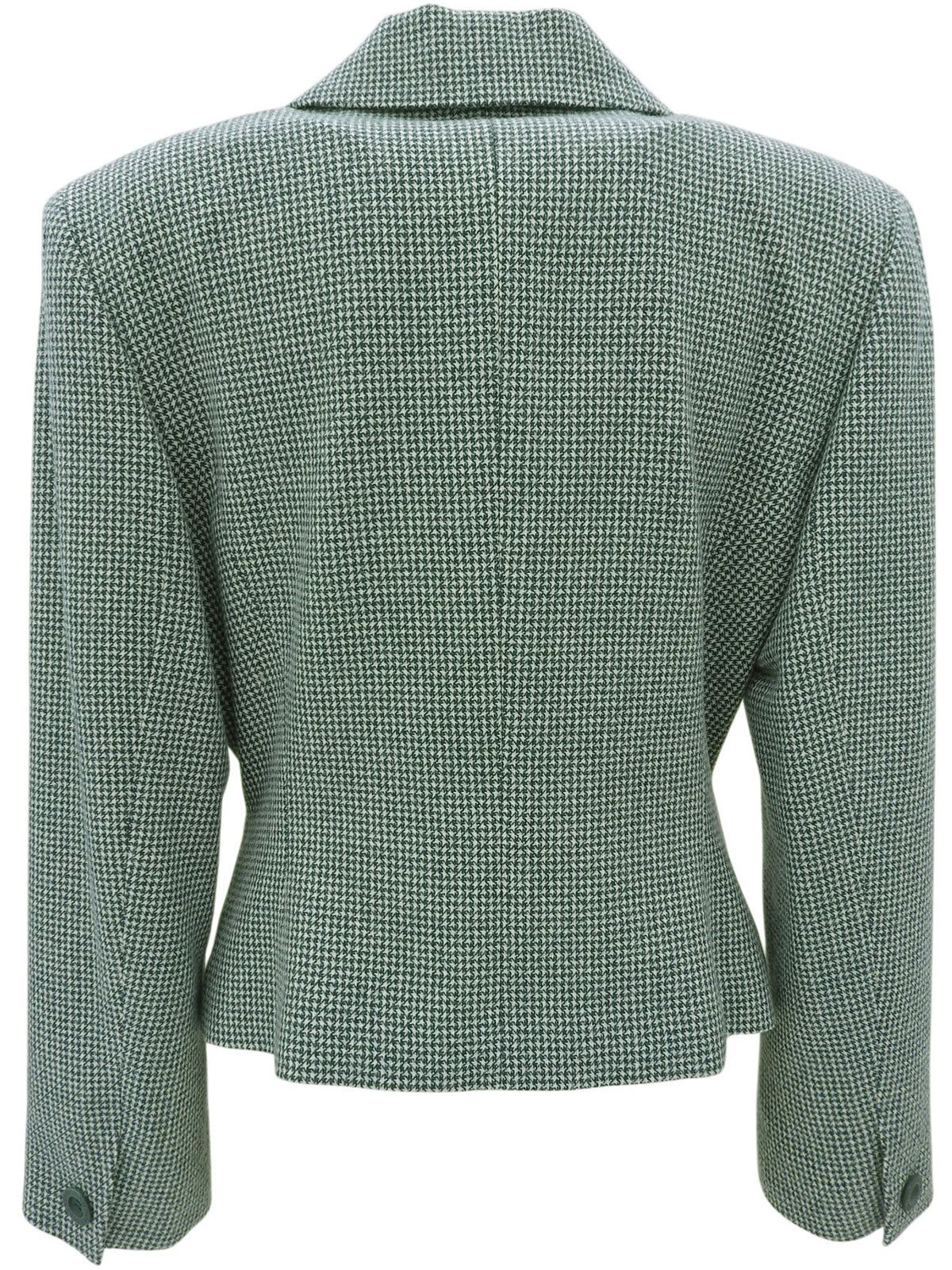 Wool houndstooth pattern jacket, green/ivory, size M