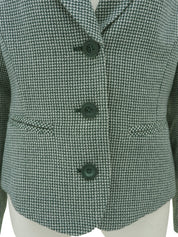 Wool houndstooth pattern jacket, green/ivory, size M
