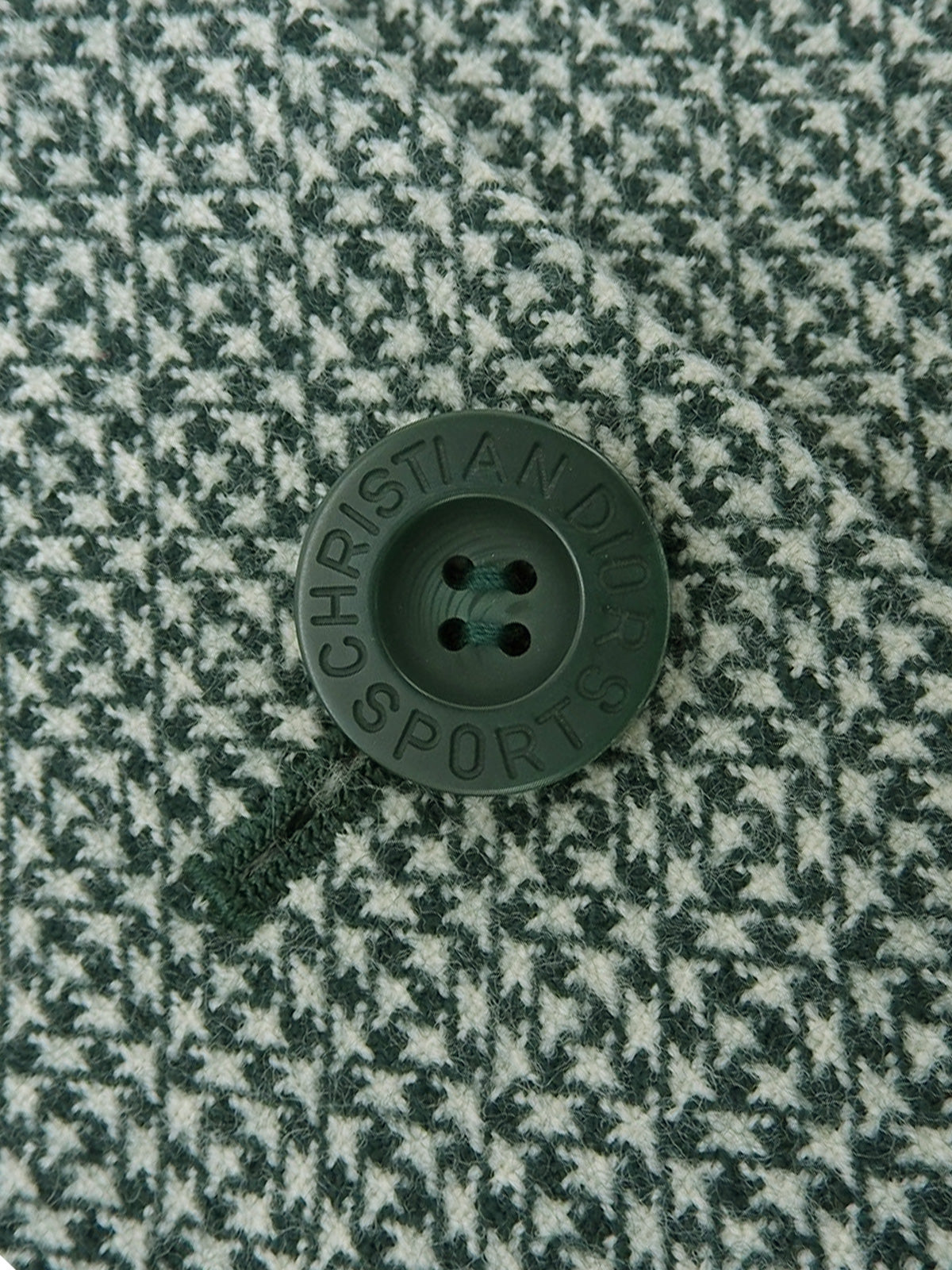 Wool houndstooth pattern jacket, green/ivory, size M