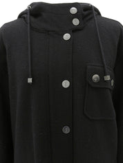 ロゴボタンフーデットコート #M ブラック