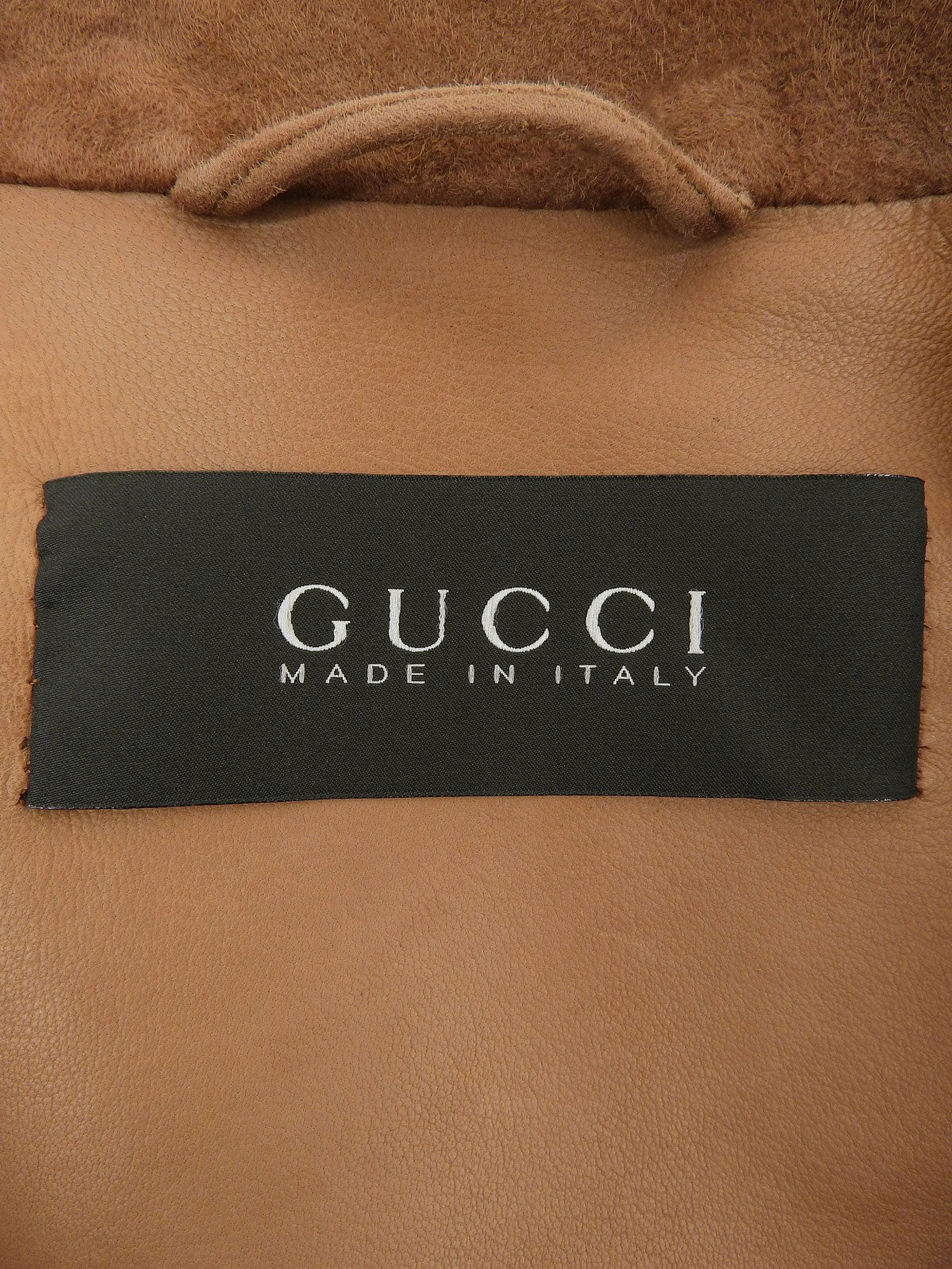 スエードロゴボタンノーカラージャケット ブラウン #50