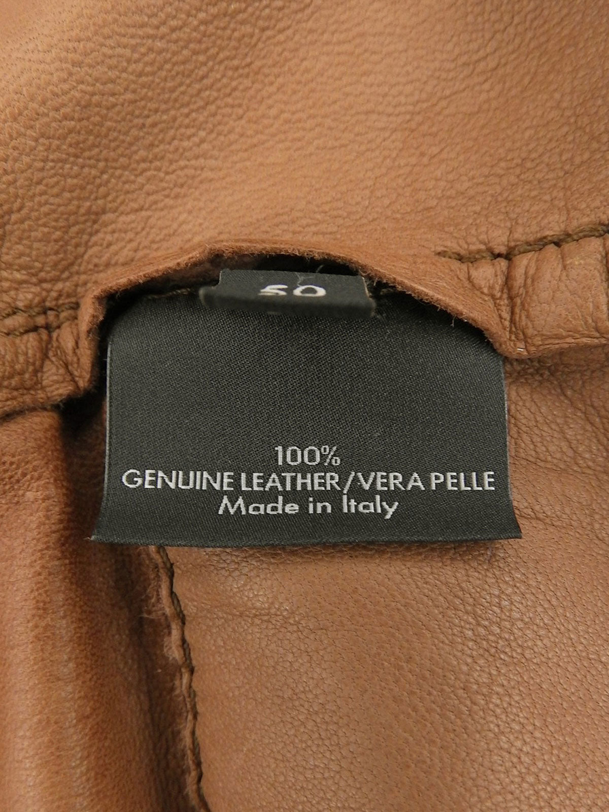 スエードロゴボタンノーカラージャケット ブラウン #50