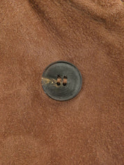 スエードロゴボタンノーカラージャケット ブラウン #50