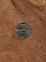 Suede Logo Button Collarless Jacket #50 Brown