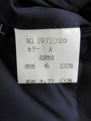 海军蓝双排扣徽标夹克