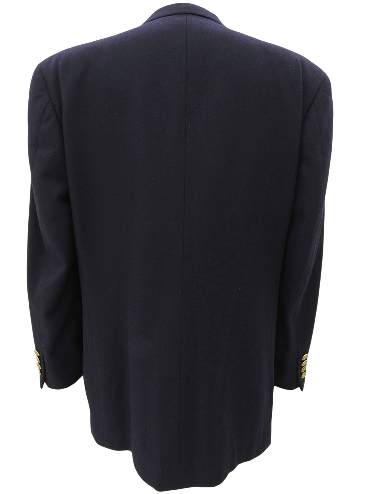 海军蓝双排扣徽标夹克