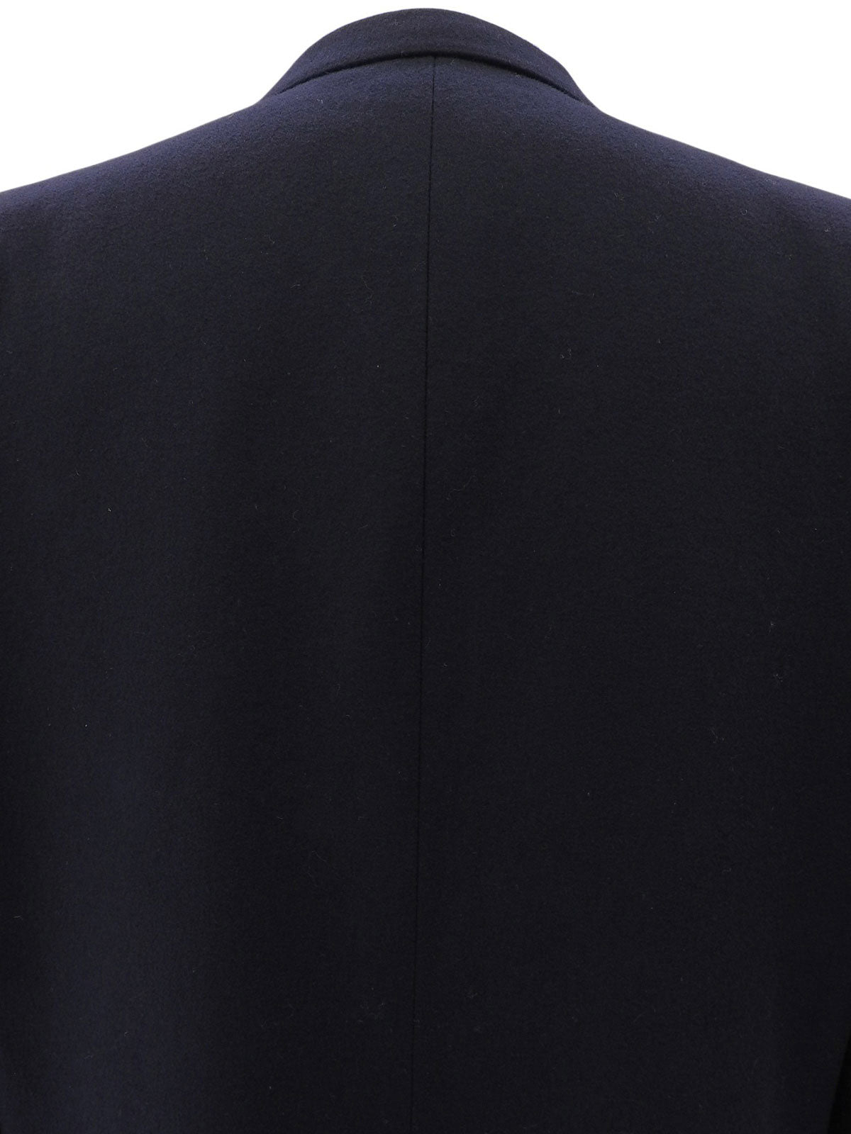 海军蓝双排扣徽标夹克