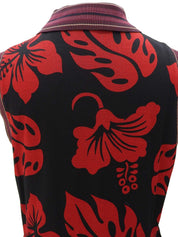 Flower Pattern Sleeveless Dress #44 Black/Red