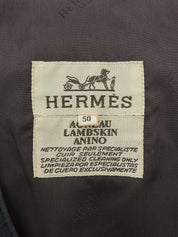 黑色/藏蓝色皮革与丝绸拼接小提琴图案背心