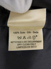 黑色/藏蓝色皮革与丝绸拼接小提琴图案背心