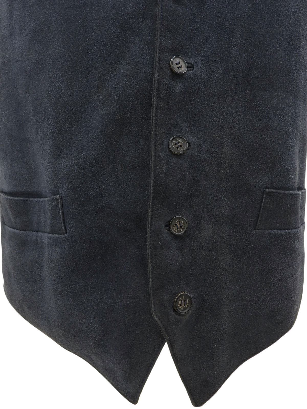 黑色/藏蓝色皮革与丝绸拼接小提琴图案背心