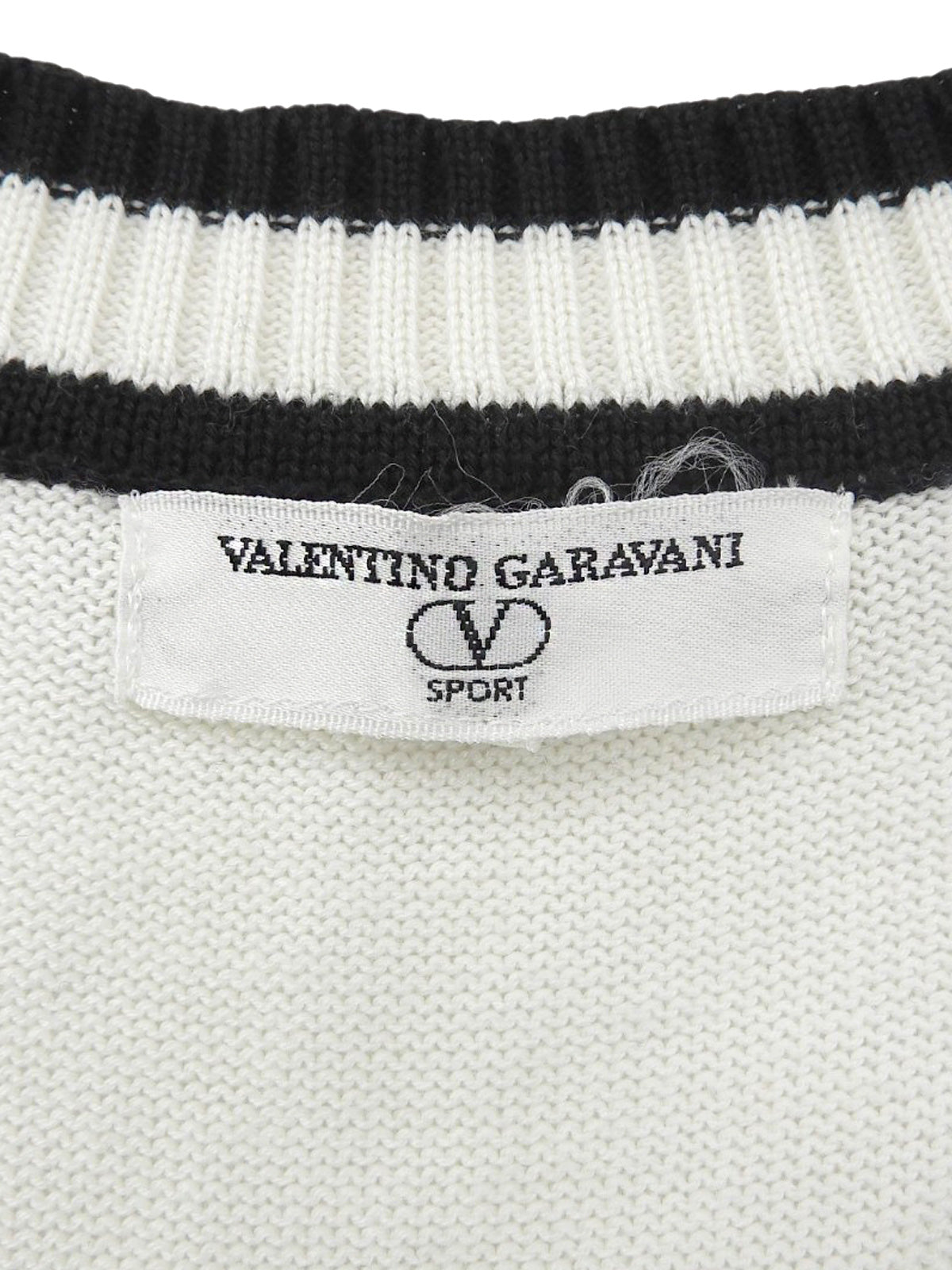 Diamond Pattern Logo Button Knit Vest #38 White/Black