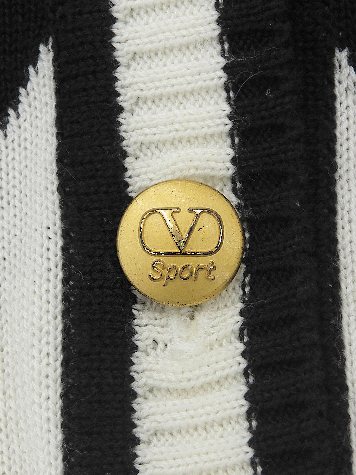 Diamond Pattern Logo Button Knit Vest #38 White/Black