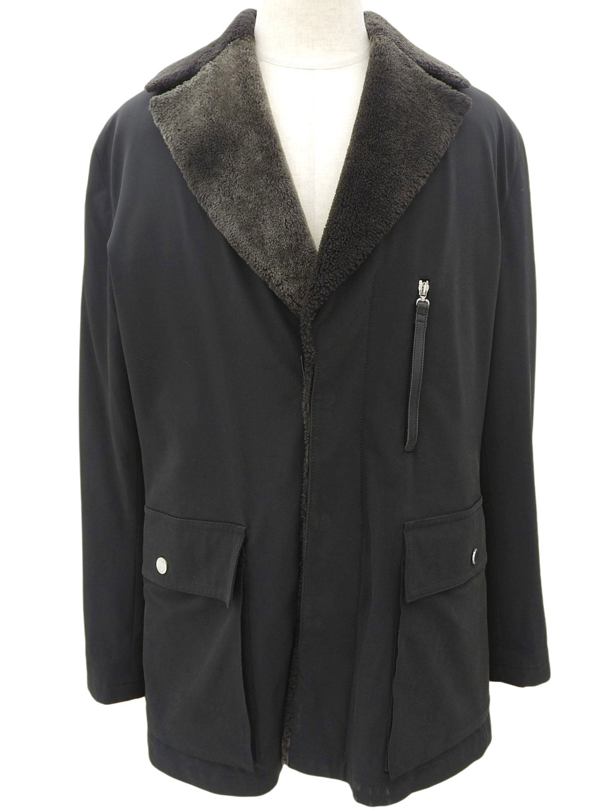 Boa Lining Logo Button Jacket #50 Black