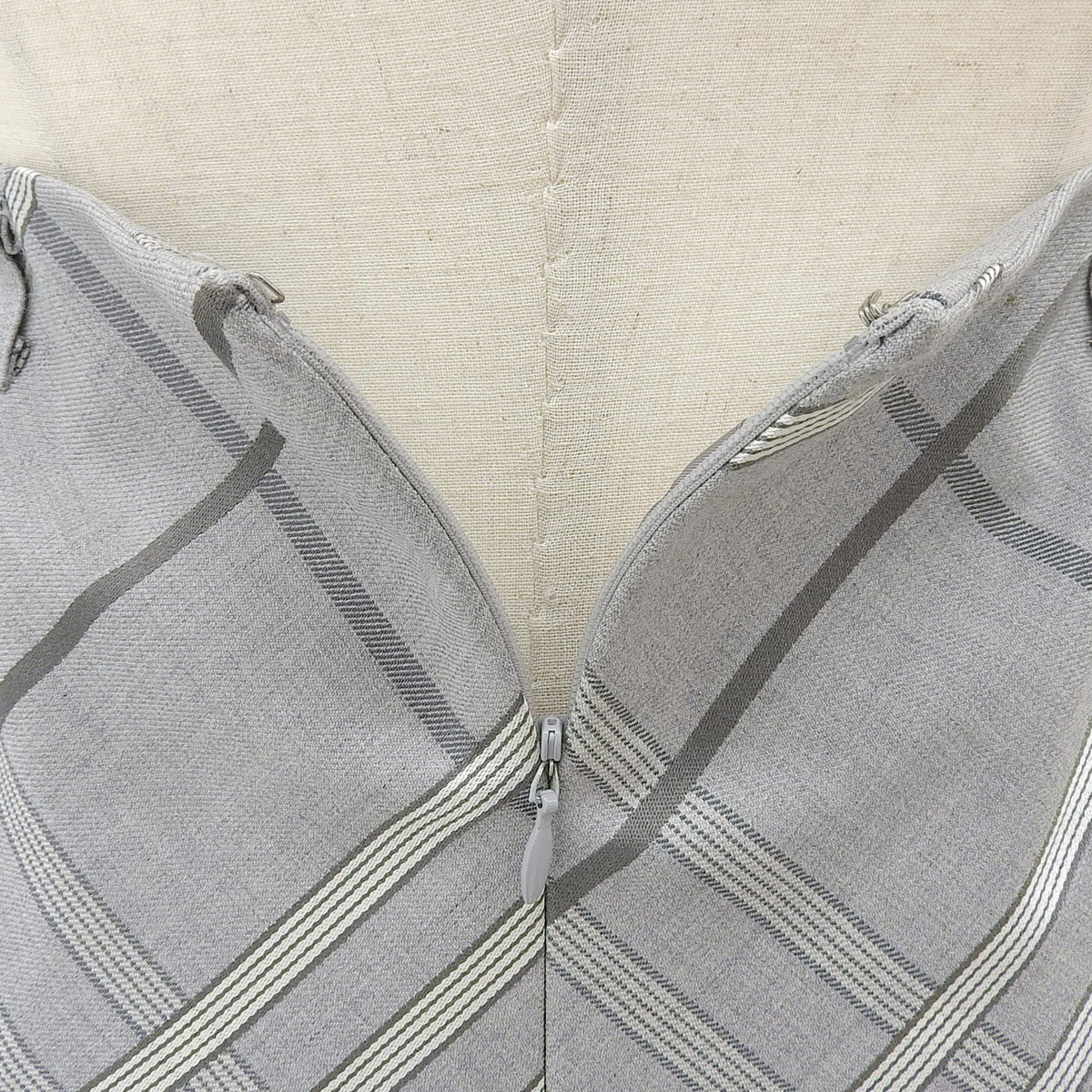 Check Pattern Pleated Skirt #38 Gray