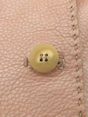 Leather Logo Button Tailored Jacket #40 Pink