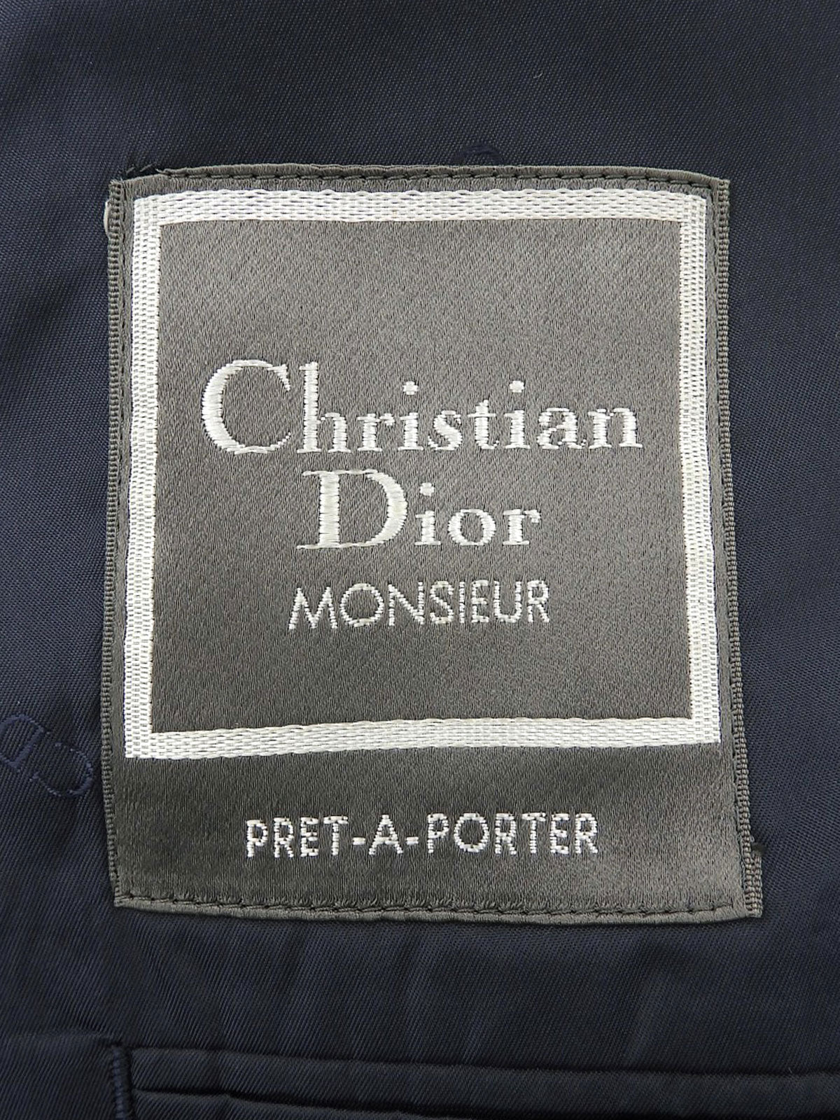 Linen Logo Embroidered Tailored Jacket - Navy