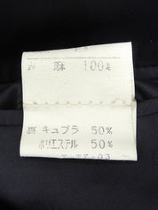 Linen Logo Embroidered Tailored Jacket - Navy