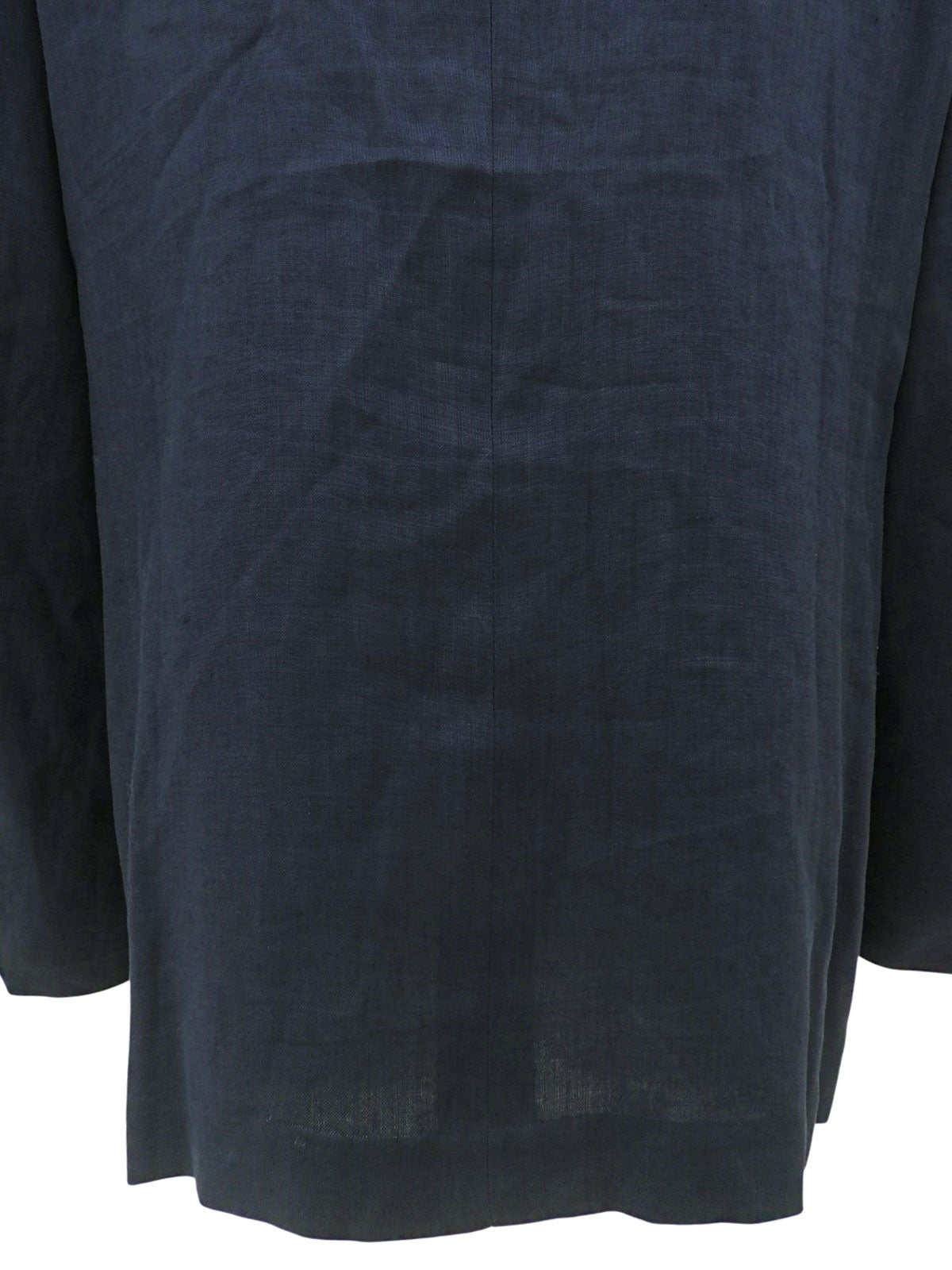 Linen Logo Embroidered Tailored Jacket - Navy