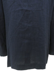 Linen Logo Embroidered Tailored Jacket - Navy