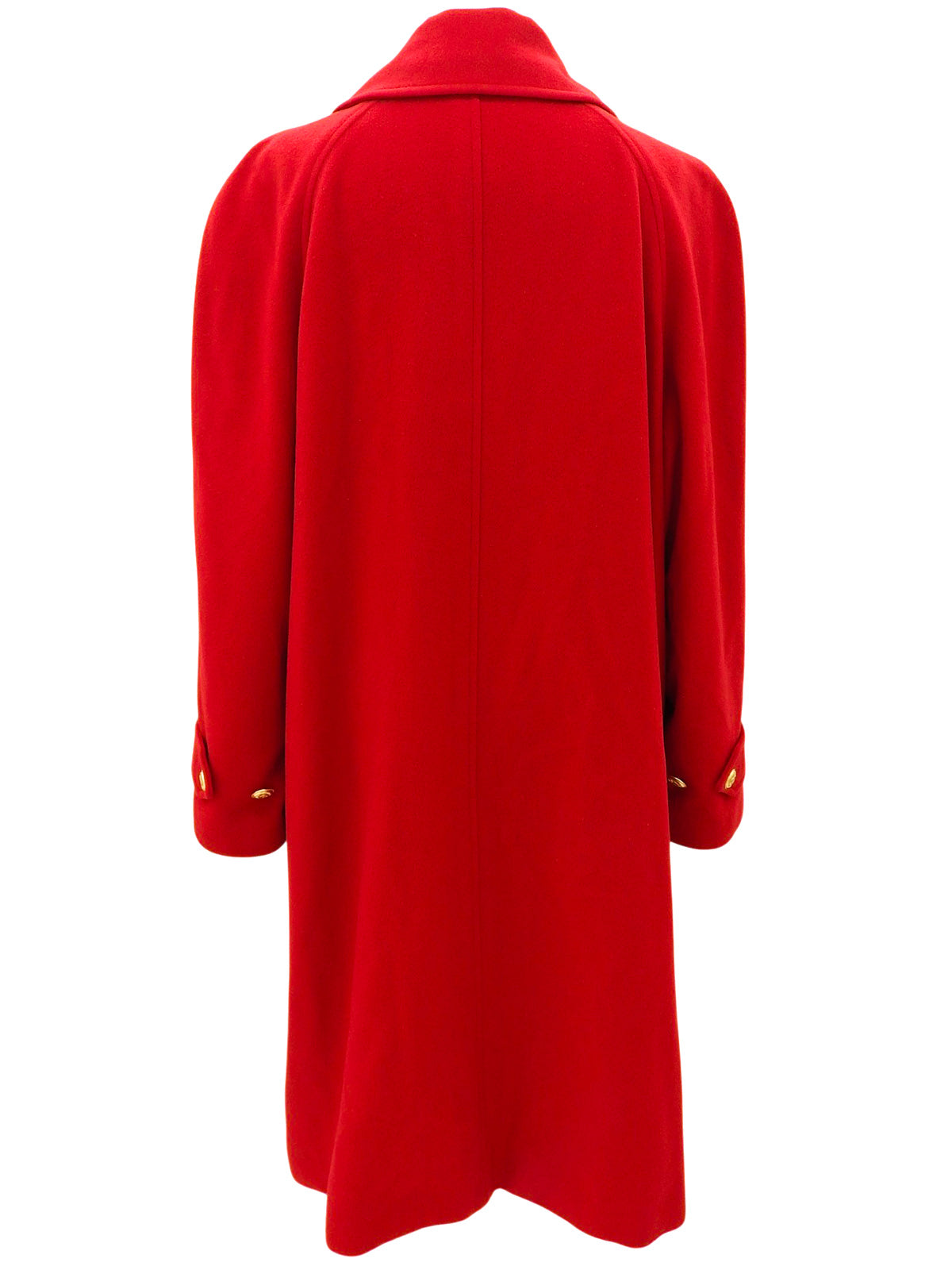カシミアCCマークボタンロングコート レッド