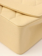 1992年頃製 キャビアスキンダイアナフラップチェーンバッグ25cm ベージュ