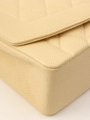 1992年頃製 キャビアスキンダイアナフラップチェーンバッグ25cm ベージュ